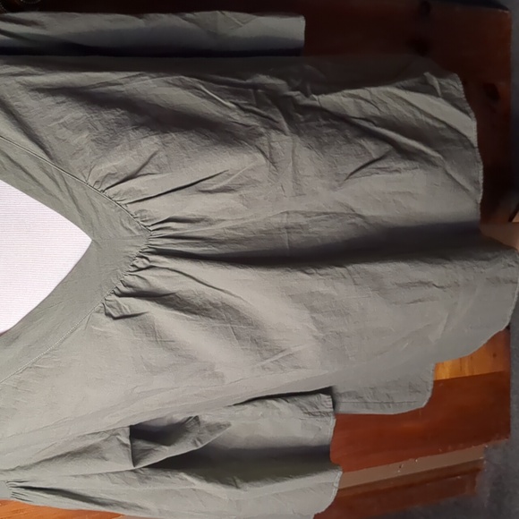 COTTON GINNY* organic cotton v neck peasant sleeve boho hippy chic tunic blouse - Picture 6 of 17